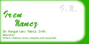 iren mancz business card