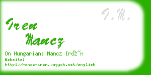 iren mancz business card